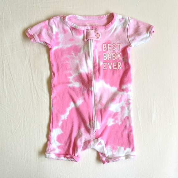 The Children's Place Other - children's place pink tie-dye cotton summer zipper pajamas 12 months baby girl